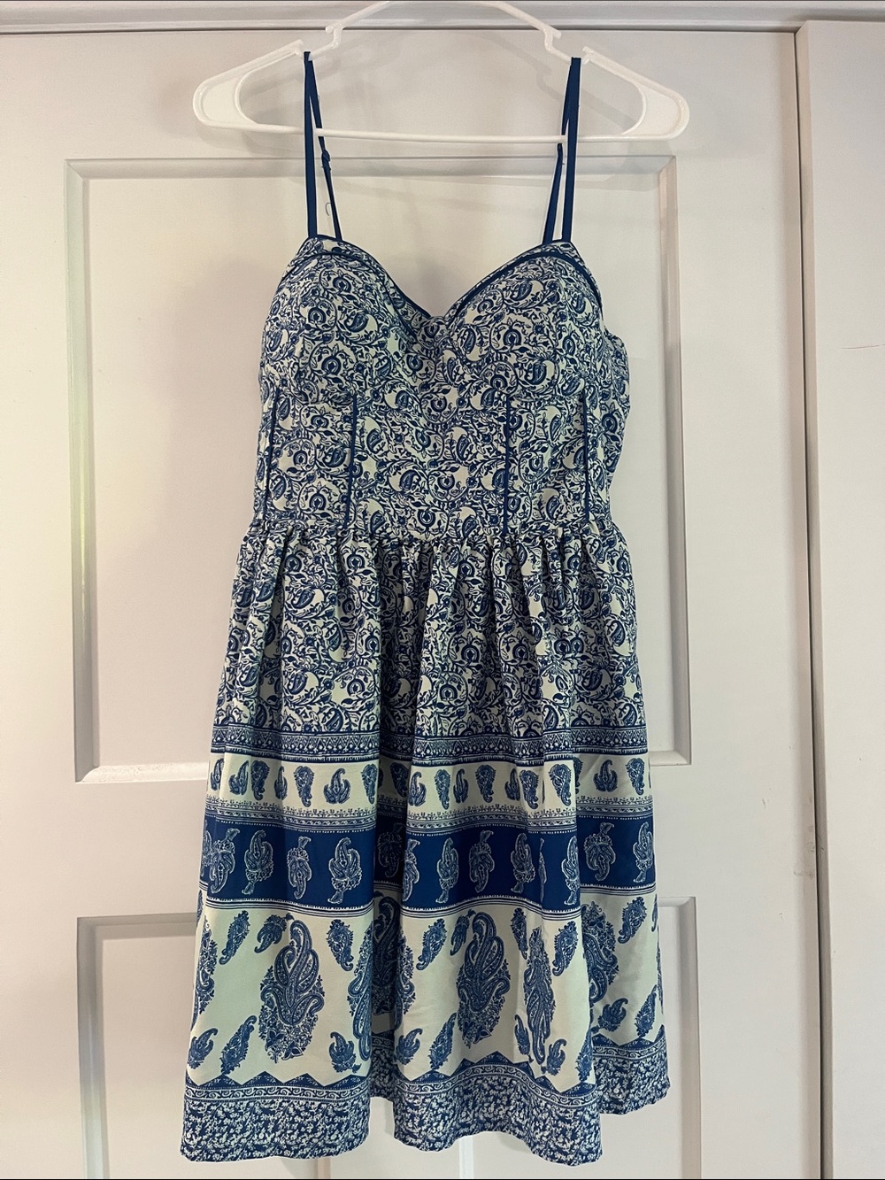 Blue Satin Summer Dress
